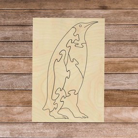 SENTOP | Drevené montessori edukačné puzzle - Tučniak | SENTOP H019 Topoľ H019