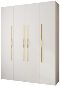 Šatníková skriňa 190 cm Carmela 40-2 (biela + zlatá). Akcia -20%. Vlastná spoľahlivá doprava až k Vám domov. 1126582