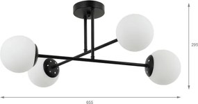 Brilagi - Prisadený luster MALIVA 4xE14/15W/230V čierna/biela