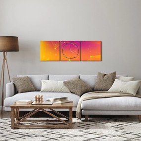 Farebný abstraktný obraz (s hodinami) (90x30 cm)