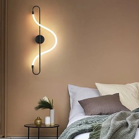 Toolight Toolight, LED nástenné svietidlo Long Black APP857-W, čierna-biela, OSW-04032
