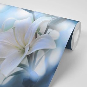 Samolepiaca tapeta kvet ľalie na abstraktnom pozadí - 300x200