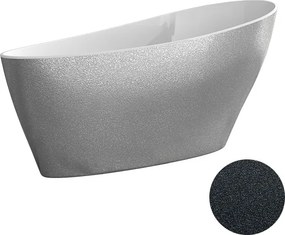 Besco Voľne stojaca vaňa z liateho mramoru Keya Glam 165x70 BESCO-Rozmery: 163,5x70,5, BESCO-Farba: Biela/grafit