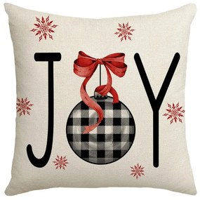 Vianočná obliečka na vankúš JOY 45x45 cm, béžová