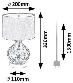 Rabalux 74033 - Stolná lampa PIRELO 1xE14/25W/230V zelená