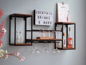 furniture-nabytek.cz - Masívna závesná polica Aro z kovu a dreva, lakovaná, hnedá – 100×20×41 cm