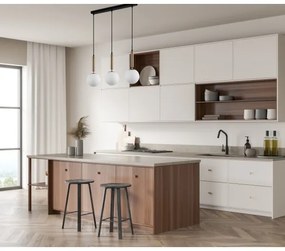 ITALUX PND-2324-3L GD+OPA - Luster na lanku RAVENA 3xE27/10W/230V čierna/zlatá