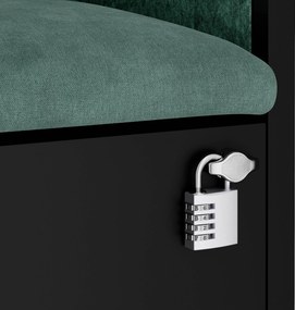 Akustická kabína SALLY MentalBox 600 mm – čierny korpus, zelené sedadlo