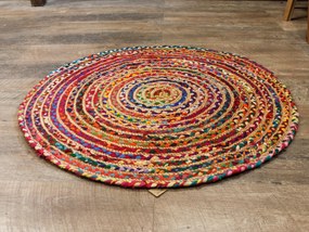 Okrúhly Koberec z juty a recyklovanej bavlny - 90/120/150cm veľkosť: 90 cm