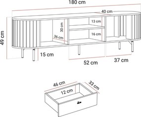 TV STOLÍK LANDRY PRESTIGE KAŠMÍR 180 cm
