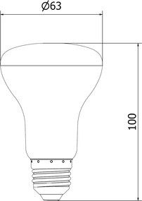 Mexen Nova, LED žiarovka E27, R63, 10W, Studená - 6500K, 1055 lm - L104-E27-1065-01