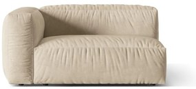 Béžový zamatový modul pohovky (ľavý roh) Martina – Micadoni