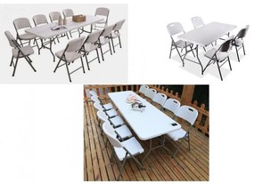 JAKS Skladací stôl 180 cm biely
