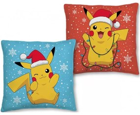 Obojstranný vianočný vankúš Pokémon Pikachu - 40 x 40 cm