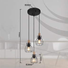 Globo 15326-3H1 - Luster na lanku MINA 3xE27/40W/230V