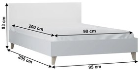 Jednolôžková posteľ Fiera 90 - biela