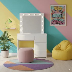 Toaletný stolík BELLA so zrkadlom a LED osvetlením PHO4868