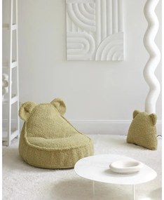 Zelený detský pohovkový vankúš z textílie buklé Bear – Wigiwama