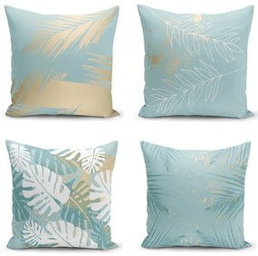 Súprava 4 obliečok na vankúše Minimalist Cushion Covers Lagoon, 55 x 55 cm