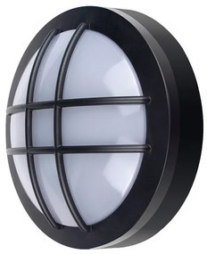Solight WO753 Vonkajšie osvetlenie guľaté s mriežkou LED 13W, 910lm, 4000K, IP65, 17cm, čierna