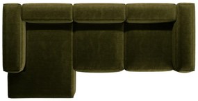 Zelená menčestrová rohová pohovka (ľavý roh/s leňoškou) Bergamo – Cosmopolitan Design