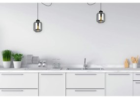 Závesné svietidlo NOVALJA SPIDER, 1x grafitové sklenené tienidlo