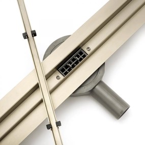 Rea - Neo Slim Mirror Gold Pro 600mm, nerezový sprchový žľab s 360° stupňovým sifónom, šampaňská zlatá, REA-G5698