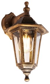 Antická vonkajšia nástenná lampa zlatá IP44 - New Haven