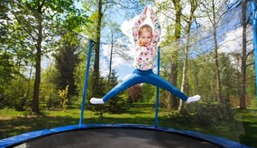 JU Trampolína 8 FT s rebríkom a vnútornou sieťou, modrá
