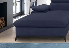 Rohová sedacia súprava Scala, tmavo modrá látka, ľavý roh