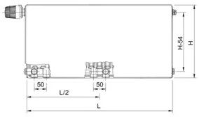 Doskový radiátor Rotheigner Plan 11 500 x 1400 mm 8 prípojok (bočné, dole vľavo alebo uprostred)