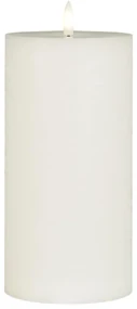 IB Laursen LED stĺpová sviečka WARM FLAME 20 cm biela