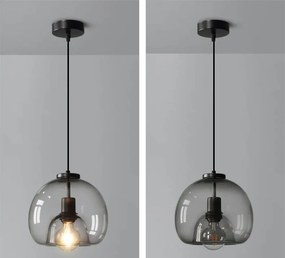 Toolight - závesné sklenené svietidlo s dymového skla E27 60W APP1027-1CP, čierna, OSW-01154