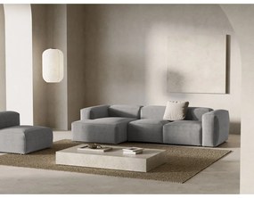 Svetlosivá menčestrová rohová pohovka (ľavý roh/s leňoškou) Bergamo – Cosmopolitan Design