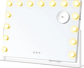 Kozmetické zrkadlo s LED osvetlením 58 × 43 cm – 15 LED žiaroviek