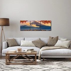 Obraz - Japonsko, Hora Fudži (s hodinami) (90x30 cm)