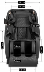 Masážne kreslo GALACTICO  čierne, ekokoža, anglické menu