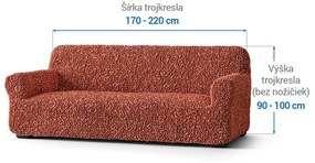 Bielastické poťahy FUCO biobavlna tehlové trojkreslo (š. 170 - 220 cm)
