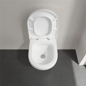 VILLEROY &amp; BOCH Architectura závesné WC s hlbokým splachovaním bez vnútorného okraja, 370 x 530 mm, biela alpská, s povrchom CeramicPlus, 5684R0R1