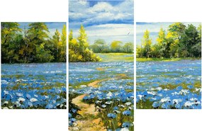 Obraz - Cestička v poli, olejomaľba (90x60 cm)