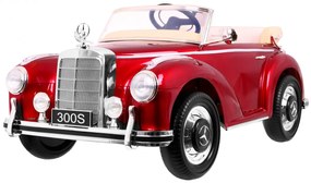 Mercedes Benz 300S Retro pre deti + diaľkové ovládanie + EVA + free Start + LED MP3 - červené