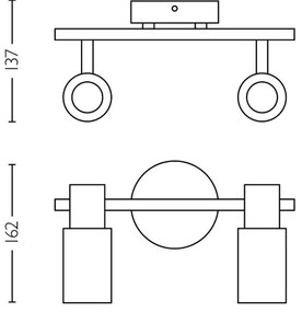 Philips - Bodové svietidlo PALMS 2xE14/25W/230V