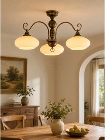 BRILAGI - Prisadený luster MOLLERO 3xE27/15W/230V pr. 84 cm bronz/patina