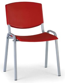 Konferenčná stolička Design - sivé nohy, červená