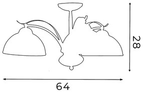 Prisadený luster KORFU 3xE27/60W/230V