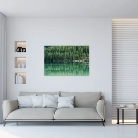 Obraz - Ihličnany pri jazere (90x60 cm)