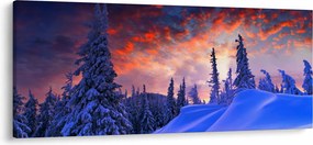 Obraz - Zimný súmrak (120x50 cm)
