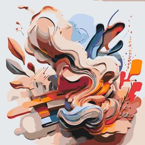 Gario Maľovanie podľa čísel Abstraktná akvarelová škvrna 2 Rozmery: 80 x 80 cm, Rámovanie: Iba zrolované plátno