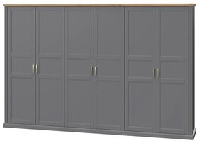 Skriňa 6d Tara p6/ta graphite/pacific walnut