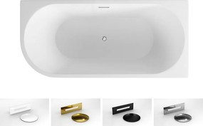 Besco Akrylátová voľne stojaca rohová vaňa Zoya BW Matt 150x75 (170x80) biela/čierna BESCO-Typ výpuste: Click-Clack s prepadom, chróm, BESCO-Rozmery:…